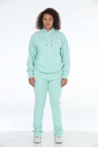 MInt Nantucket Knit Stacked Flare Sweatsuit