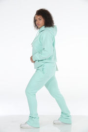 MInt Nantucket Knit Stacked Flare Sweatsuit