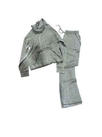 Acid olive flare bottom jogger suit