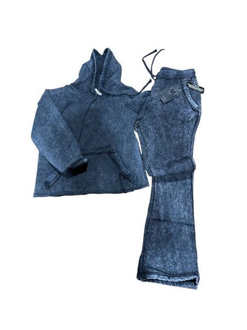 Navy acid wash  jogger suit