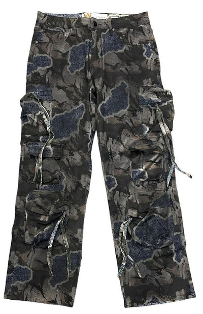 Camo navy blue cargo jeans