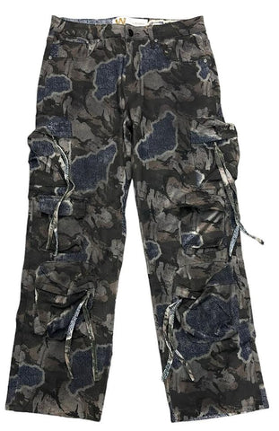 Camo navy blue cargo jeans